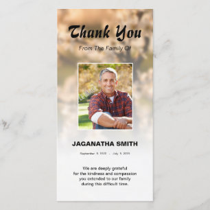 Tarjeta De Agradecimiento Funera le agradece cardar