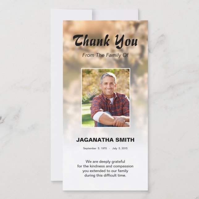 Tarjeta De Agradecimiento Funera le agradece cardar (Anverso)