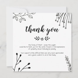 Tarjeta de agradecimiento funeral