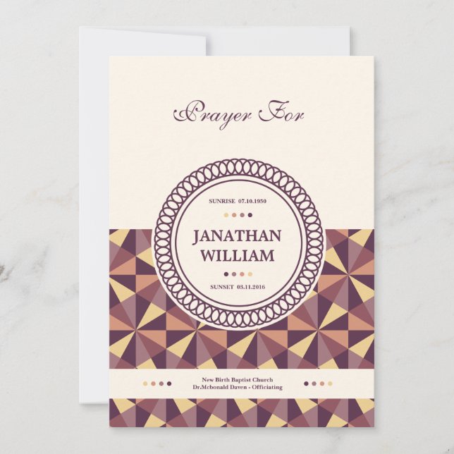 Tarjeta de agradecimiento funeral (Anverso)