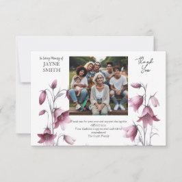 Tarjeta De Agradecimiento Funeral botánico moderno