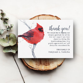 Tarjeta De Agradecimiento Funeral cardinal de 3,5"x5"