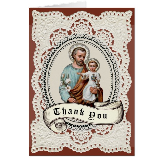 Tarjeta de agradecimiento funeral católica St. Jos (Frente)