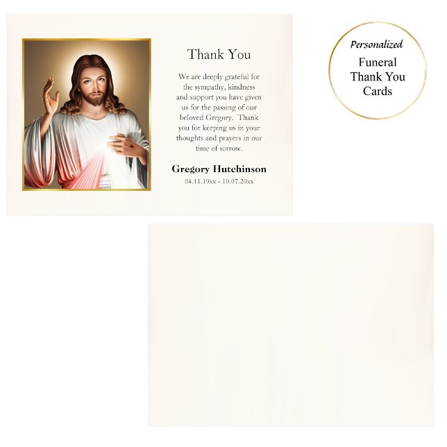Tarjeta De Agradecimiento Funeral católico de Jesucristo Divino (Subido por el creador)