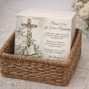 Tarjeta De Agradecimiento Funeral católico Jesús Rosas Cruz Condolencias