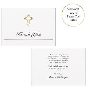 Tarjeta De Agradecimiento Funeral Católico Romano Minimalista Elegante