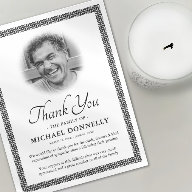 Tarjeta De Agradecimiento Funeral Celtic Knot Photo (Subido por el creador)