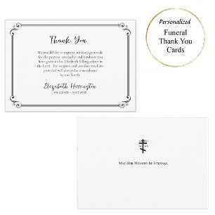 Tarjeta De Agradecimiento Funeral clásico cristiano ortodoxo Minimalista