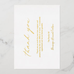 Tarjeta de agradecimiento funeral con caligrafía c