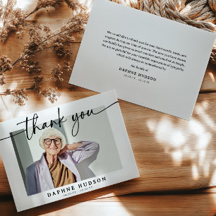 Tarjeta de agradecimiento funeral con elegante esc