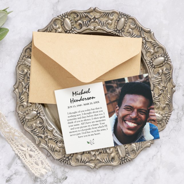 Tarjeta de agradecimiento funeral con foto a doble (Subido por el creador)