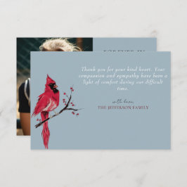 Tarjeta de agradecimiento funeral con foto de card