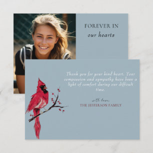 Tarjeta de agradecimiento funeral con foto de card