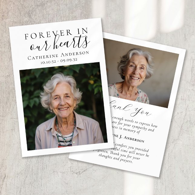 Tarjeta de agradecimiento funeral con foto para si (Subido por el creador)