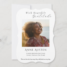 Tarjeta de agradecimiento funeral - Con Gratitud