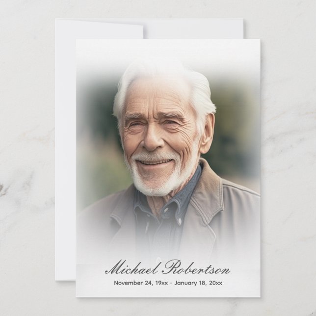 Tarjeta De Agradecimiento Funeral conmemorativo Añadir mensaje fotográfico (Anverso)