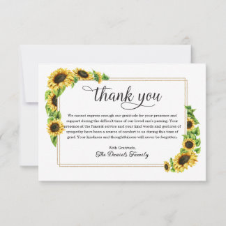 Tarjeta de agradecimiento funeral conmemorativo de