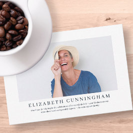 Tarjeta De Agradecimiento Funeral conmemorativo de ella | Elegante Foto Mode