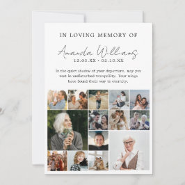 Tarjeta De Agradecimiento Funeral conmemorativo de la foto - 15 Collages de