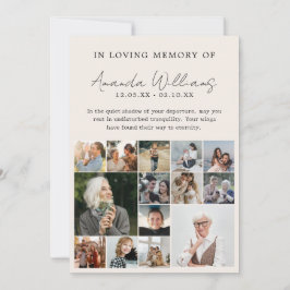 Tarjeta De Agradecimiento Funeral conmemorativo de la foto - 15 Collages de