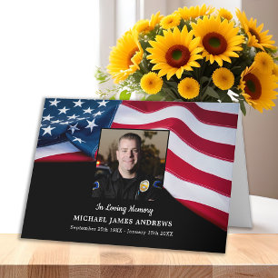 Tarjeta De Agradecimiento Funeral conmemorativo de la Policía de Bandera Est
