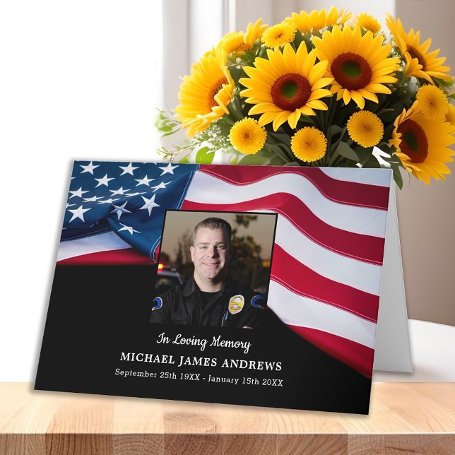 Tarjeta De Agradecimiento Funeral conmemorativo de la Policía de Bandera Est (Subido por el creador)