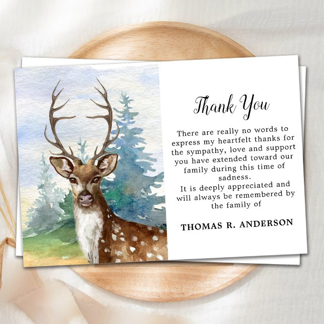 Tarjeta De Agradecimiento Funeral conmemorativo dedicado al funeral de Deer  (Subido por el creador)