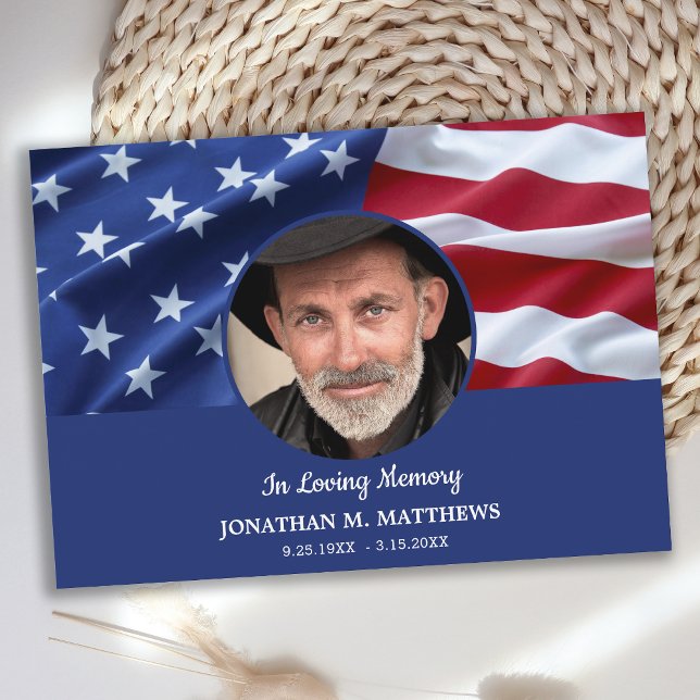 Tarjeta De Agradecimiento Funeral conmemorativo Patriótico de la foto de la  (Subido por el creador)