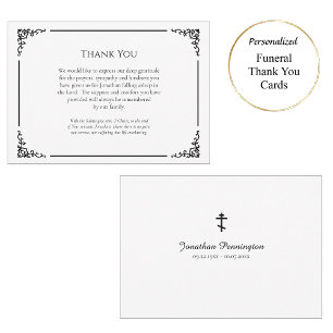 Tarjeta De Agradecimiento Funeral cristiano ortodoxo simple y elegante