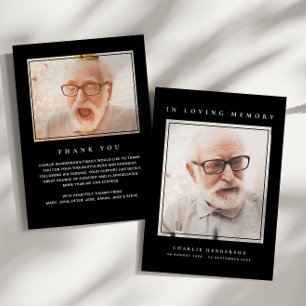 Tarjeta De Agradecimiento Funeral de 2-Photo Simple Modern Love Memory