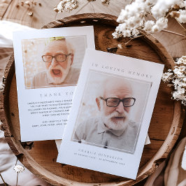 Tarjeta De Agradecimiento Funeral de 2-Photo Simple Modern Love Memory