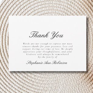 Tarjeta De Agradecimiento Funeral de Bereavement Moderno Simple