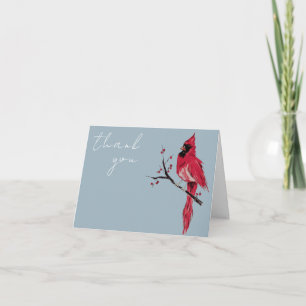 Tarjeta de agradecimiento funeral de cardenal rojo
