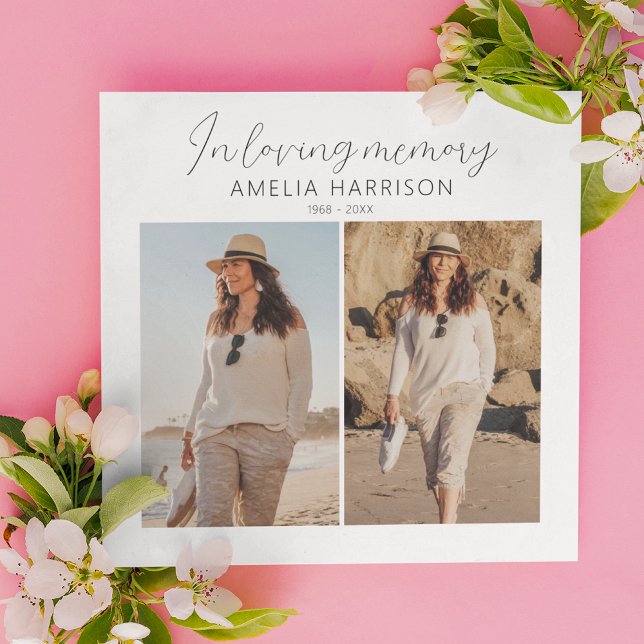 Tarjeta De Agradecimiento Funeral de Collage de fotos moderno y sencillo (Subido por el creador)