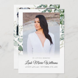 Tarjeta De Agradecimiento Funeral de Elegancia Eucalyptus