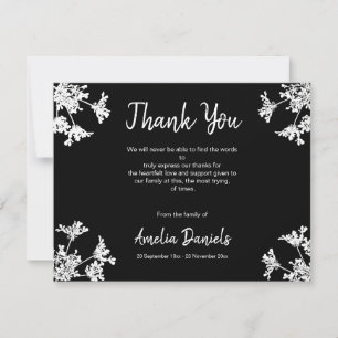 Tarjeta de agradecimiento funeral de flor silvestr