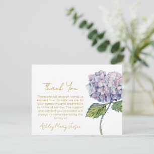 Tarjeta de agradecimiento funeral de Hortensia Due