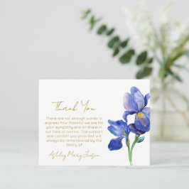 Tarjeta de agradecimiento funeral de Iris duelo 