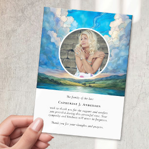 Tarjeta De Agradecimiento Funeral de la foto de Landscape Sky Memorial