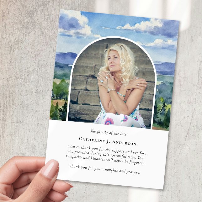 Tarjeta De Agradecimiento Funeral de la foto de Landscape Sky Memorial (Subido por el creador)