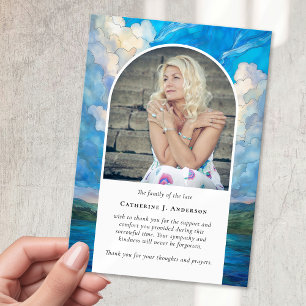 Tarjeta De Agradecimiento Funeral de la foto de Landscape Sky Memorial