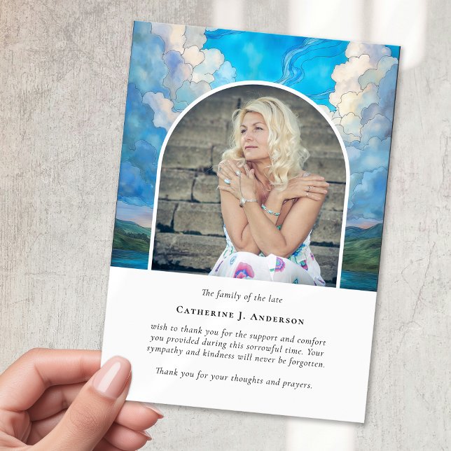 Tarjeta De Agradecimiento Funeral de la foto de Landscape Sky Memorial (Subido por el creador)