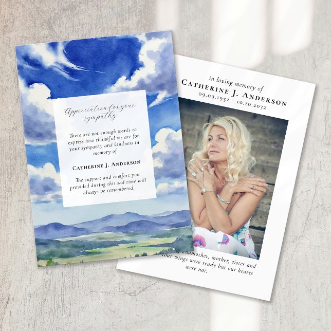Tarjeta De Agradecimiento Funeral de la foto de Landscape Sky Memorial (Subido por el creador)