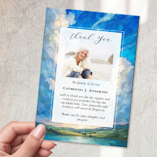 Tarjeta De Agradecimiento Funeral de la foto de Landscape Sky Memorial