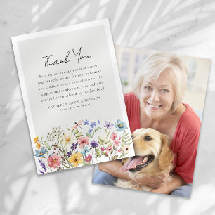Tarjeta De Agradecimiento Funeral de la foto de Wildflower