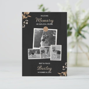 Tarjeta De Agradecimiento Funeral de la memoria de amor del perro