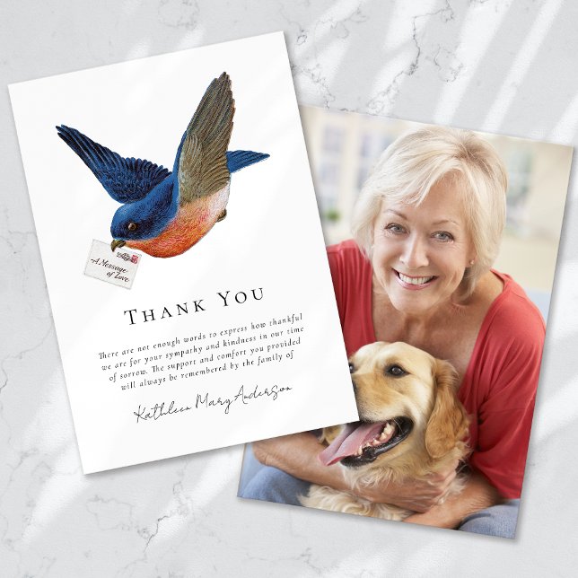 Tarjeta De Agradecimiento Funeral de la solidaridad con las aves azules (Subido por el creador)