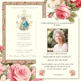 Tarjeta De Agradecimiento Funeral de la Virgen Católica María