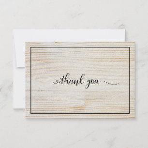 Tarjeta de agradecimiento funeral de madera rústic
