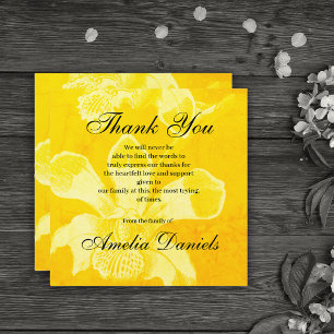Tarjeta de agradecimiento funeral de orquídea amar